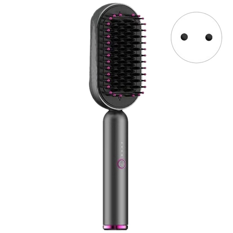 Multifunctional Hair Straightener Brush Portable Hair Straightener with Anti-Scald Feature EU Plug