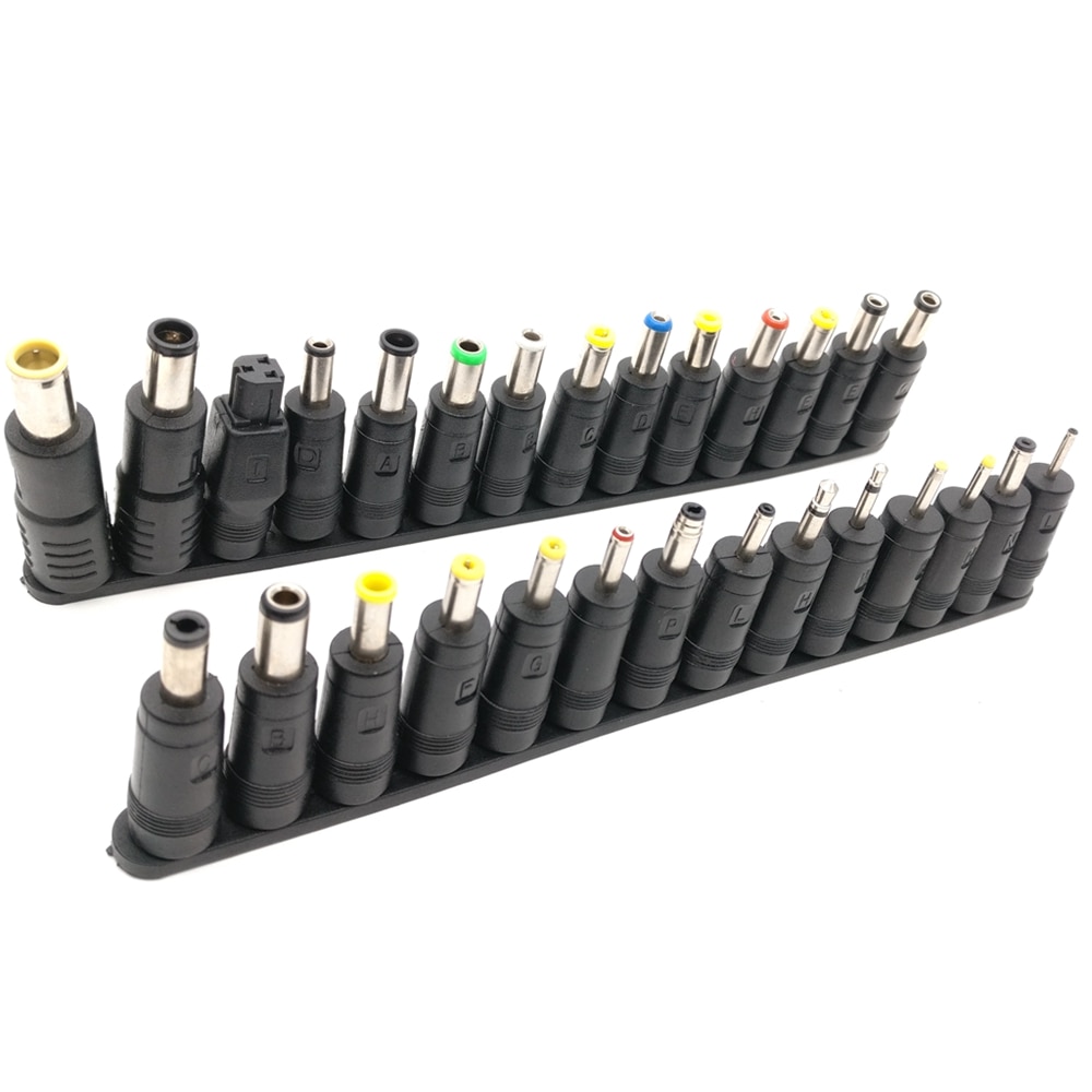 Universal AC DC Jack Charger Connector Plug for Laptop /Notebook AC DC Power Adapter with Cable 1 Set /38pcs