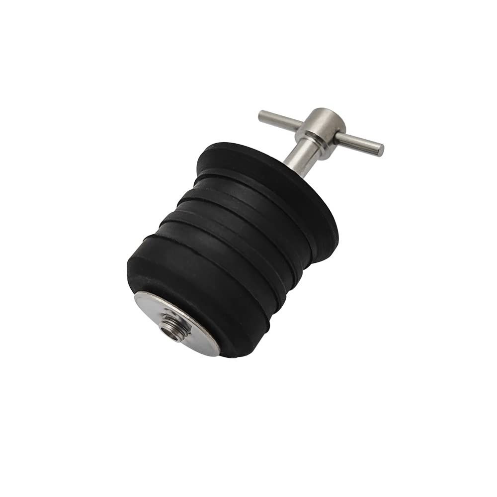 Tapón de drenaje para barco con mango en T, mango de latón/acero inoxidable, tapones de goma marinos giratorios, de sello fácil de instalar