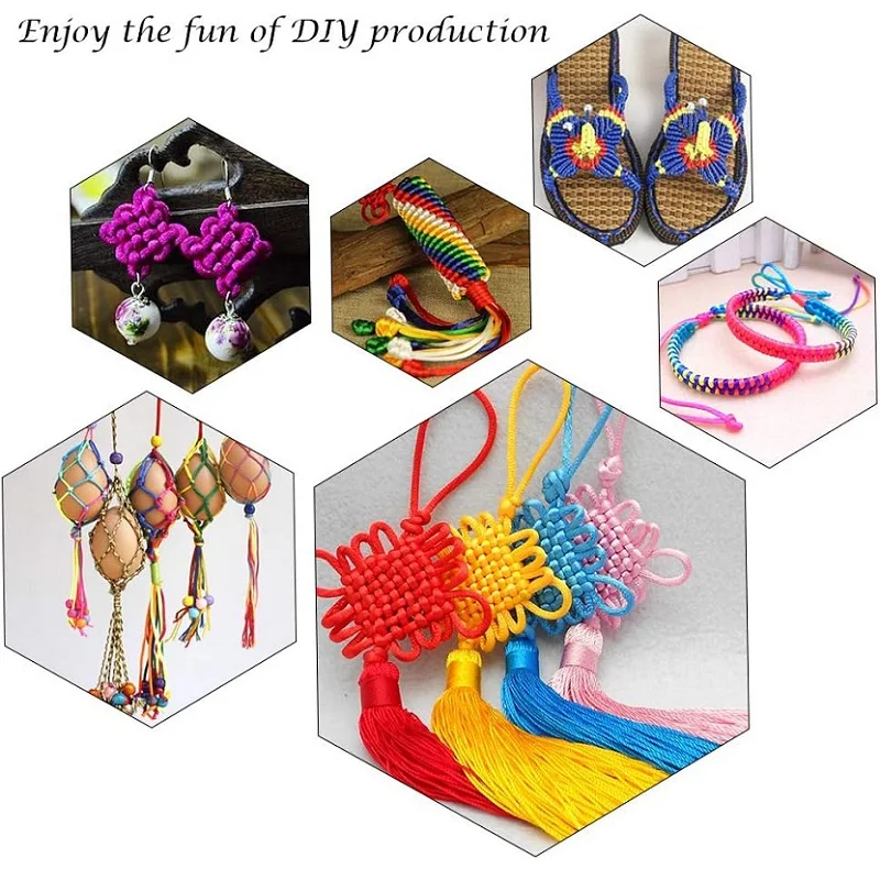 Corda in nylon per braccialetti, cordoncino per annodare cinese, filo per perline in nylon per braccialetti intrecciati, collane con perline e macramè