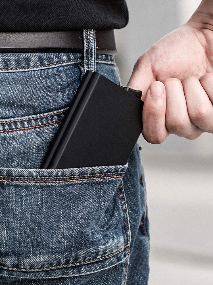 2022 korttikotelo metallia rfid nfc suojauksella kortti lompakko miesten lompakko tuplaalumiini korttikotelo 10 kortille
