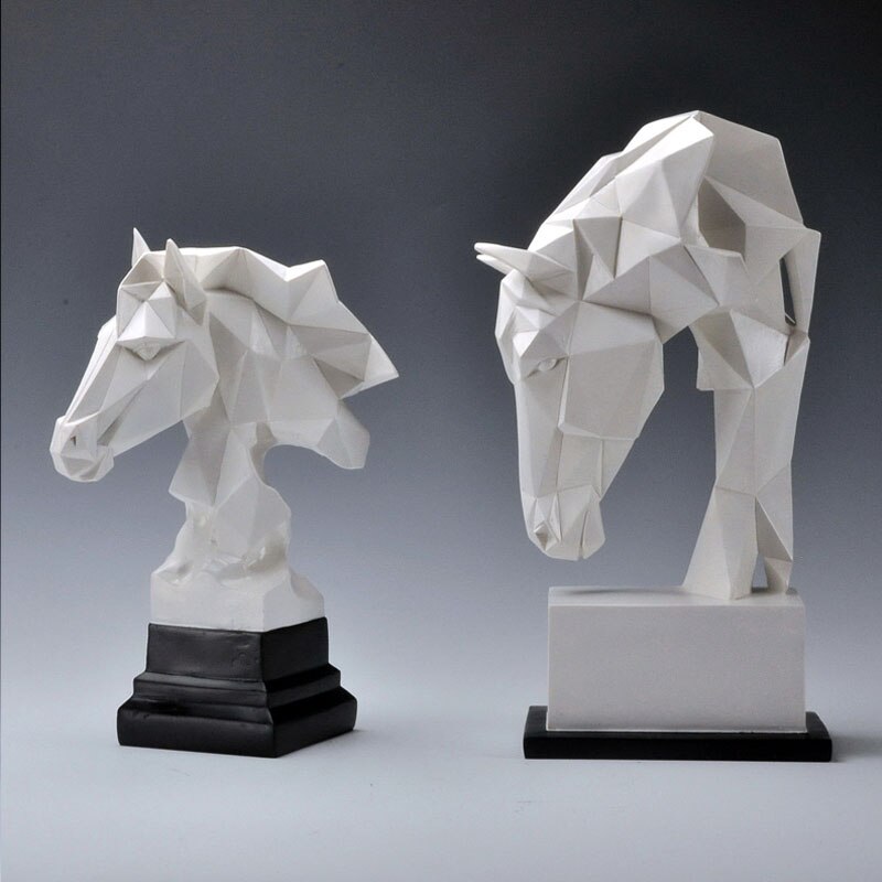 Stongwell nordisk origami hest abstrakt skulptur moderne enkelhed harpiks geometrisk dyrehåndværk boligdekoration ornamenter