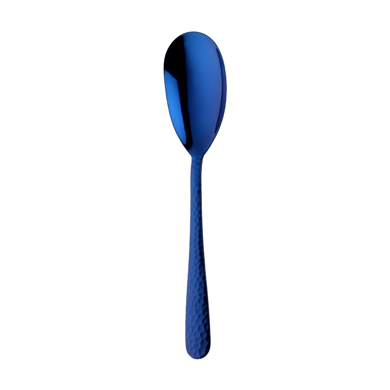 12 Inch Grote Opscheplepel Vork Kleurrijke Verbazingwekkende Rainbow Salade Server Eetlepel Roestvrijstalen Eetkamerstoel Kitechen Gebruiksvoorwerp: Blue-Spoon