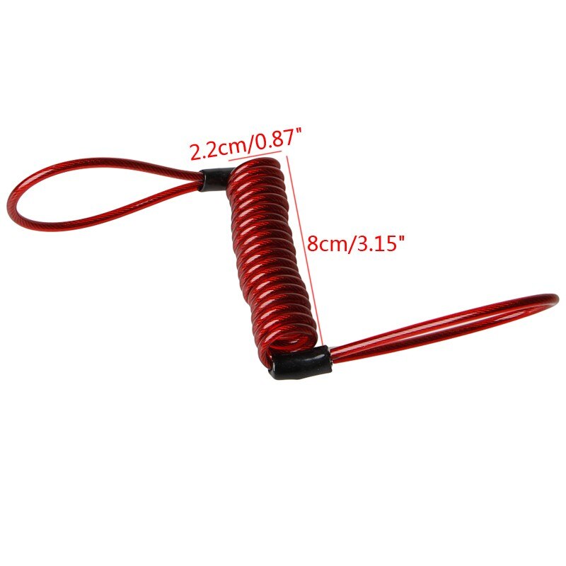 1pcs Bike Motorcycle Scooter Alarm Disc Lock Security Spring Reminder Cable Strong Color randomly