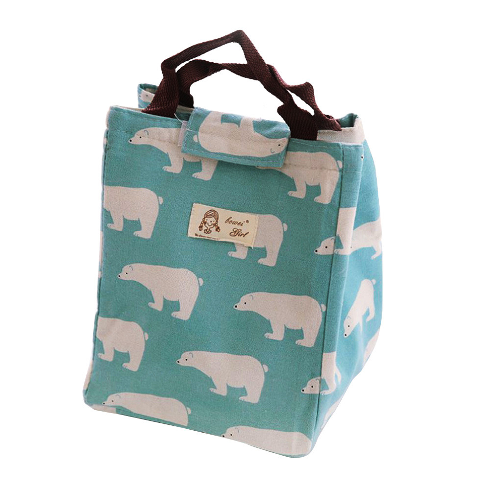 Cartoon Leinwand Mittagessen Taschen Thermische Isolierte Lunch Box Tasche Kühltasche Pouch Mittagessen Container Tragbare Lebensmittel Taschen # L5: D