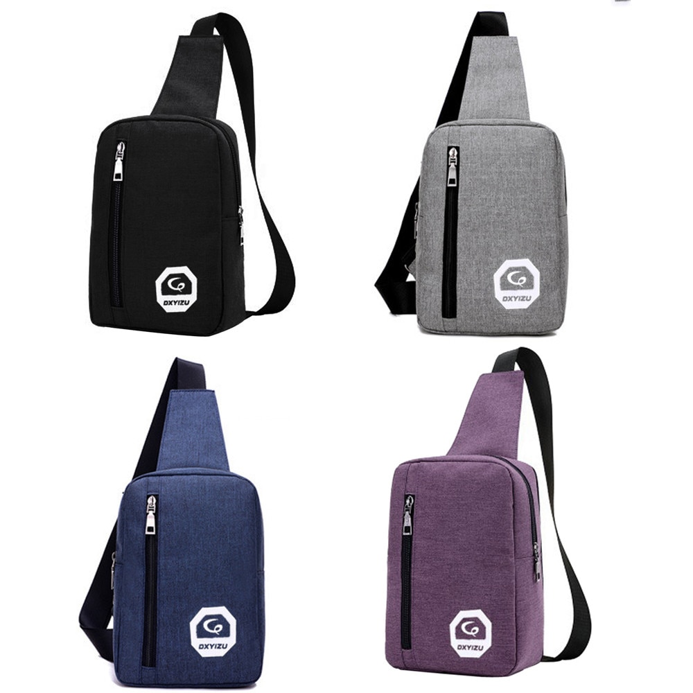Bærbar canvas hovedtelefonstik afslappet sport crossbody størrelse 22 x 16 x 5cm skuldertaske brysttaske #25