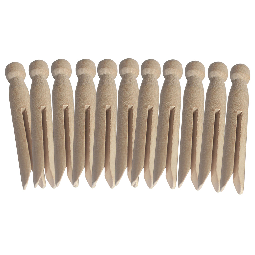 12Pcs 11Cm Natuurlijke Hout Dolly Peg Traditionele Dolly Stijl Houten Wasknijpers Dolly Wasknijpers Ronde Houten Wasknijpers ambachten