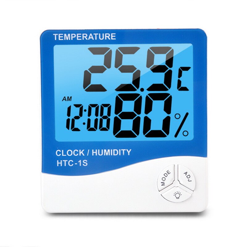 -10 °C ～ +50 °C LCD Digital Temperature Humidity Meter Home Indoor Outdoor Hygrometer Thermometer Weather Station With Clock: h