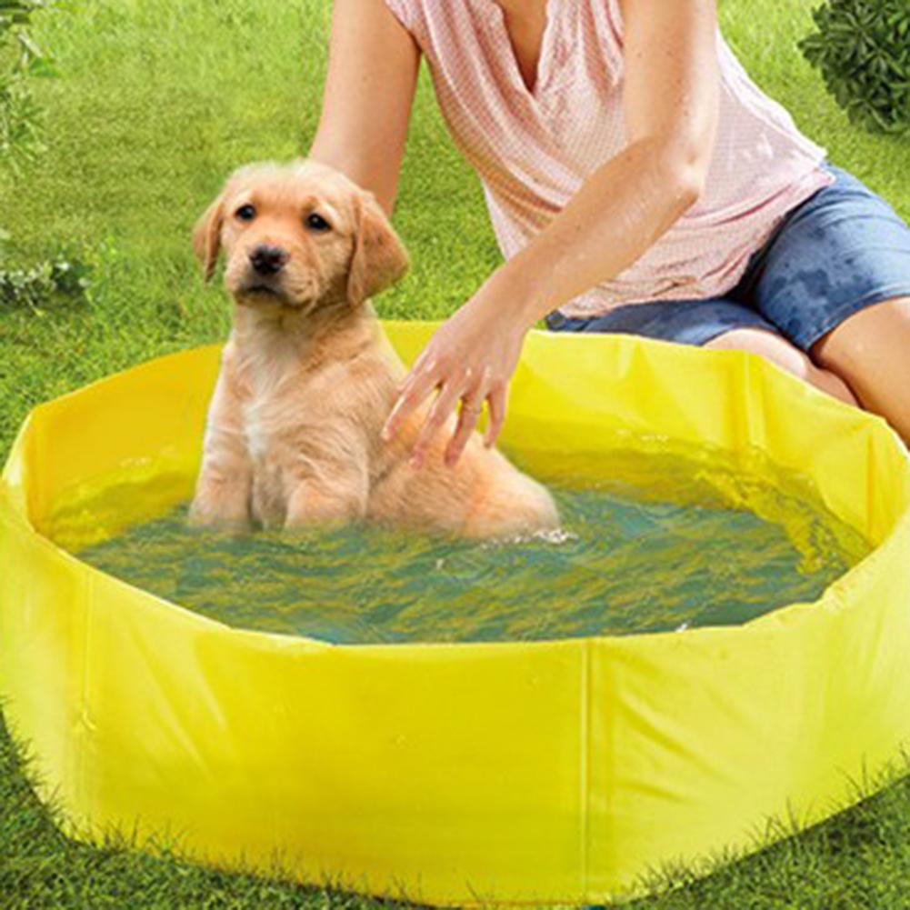 Bærbar foldbar hunde swimmingpool kæledyr bad svømmebassin badekar kæledyr svømmebassin sammenklappelig badebassin til hunde katte børn