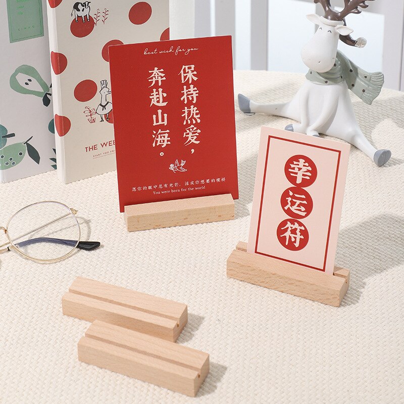 Wooden Sign Holders Stands For Card Stock , Acrylic Signs,Greeting Cards, Display Business Card Table Number Stand