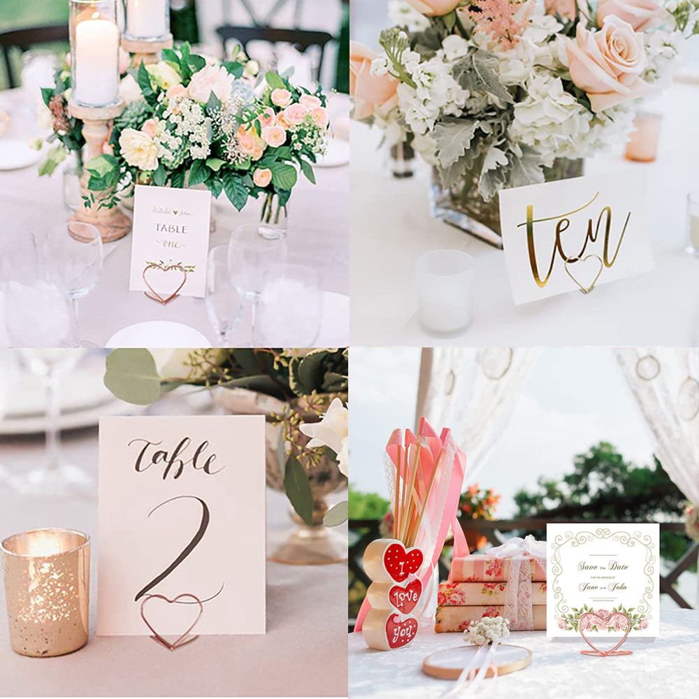 10pcs Number Holder Stands Name Seating Labels Placecard Clips Photo Picture Cards Display Stand for Wedding Anniversary Party