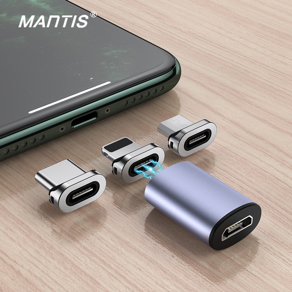 Mantis Micro Usb Female Naar Type C Male Kabel Magneet Converters Connector Magnetische Micro Usb Adapter Voor Iphone Samsung Xiaomi
