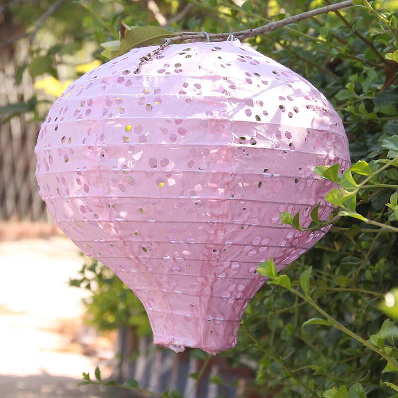 Lanterne en papier ballon à Air ajouré, lanterne arc-en-ciel, décoration, fournitures de fête d&#39;anniversaire pour enfants, décoration de mariage à domicile, 20cm: pink