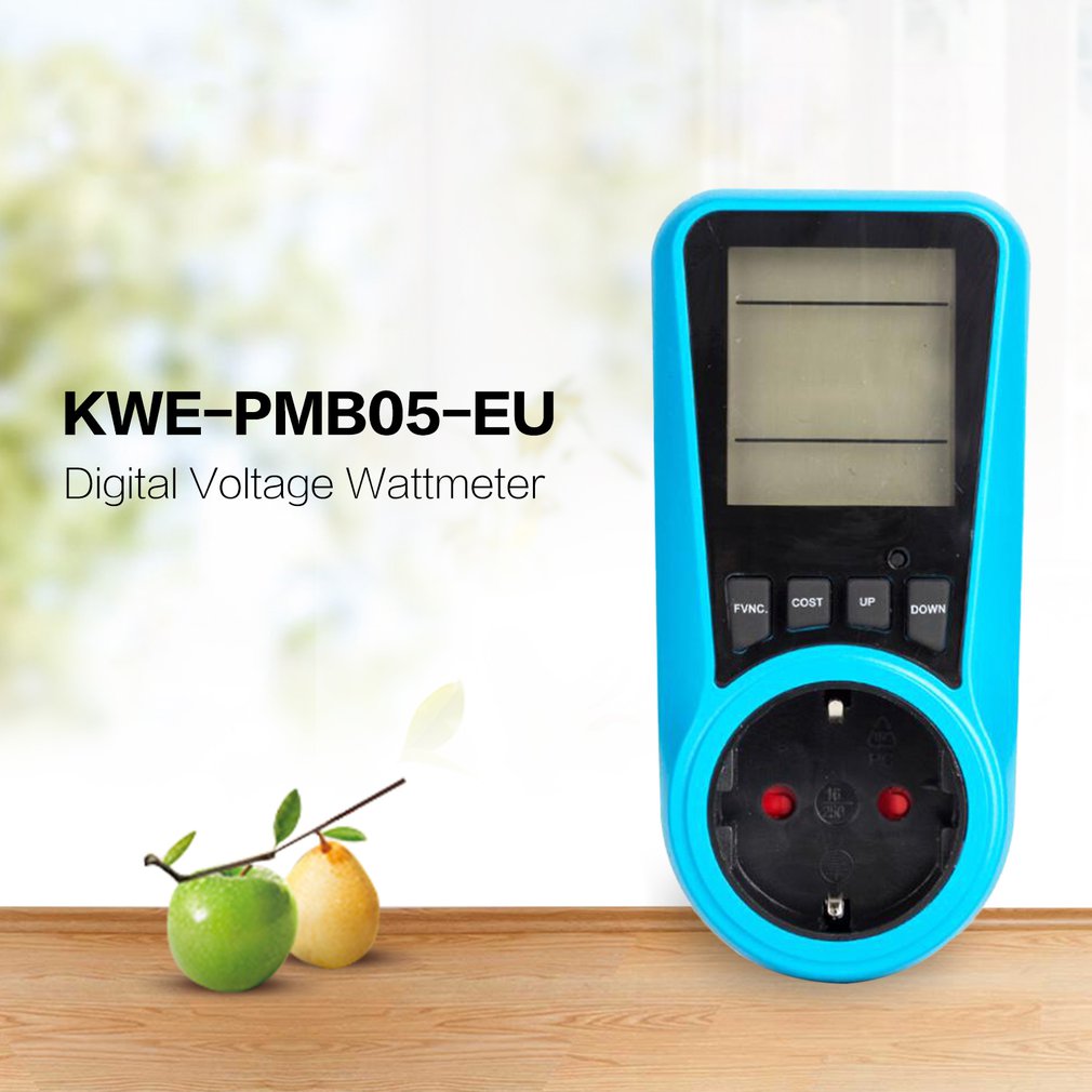 Kwe-pmb 05 stopcontact digitale spanning wattmeter stroomverbruik watt energiemeter wisselstroom elektriciteitsanalysator monitor