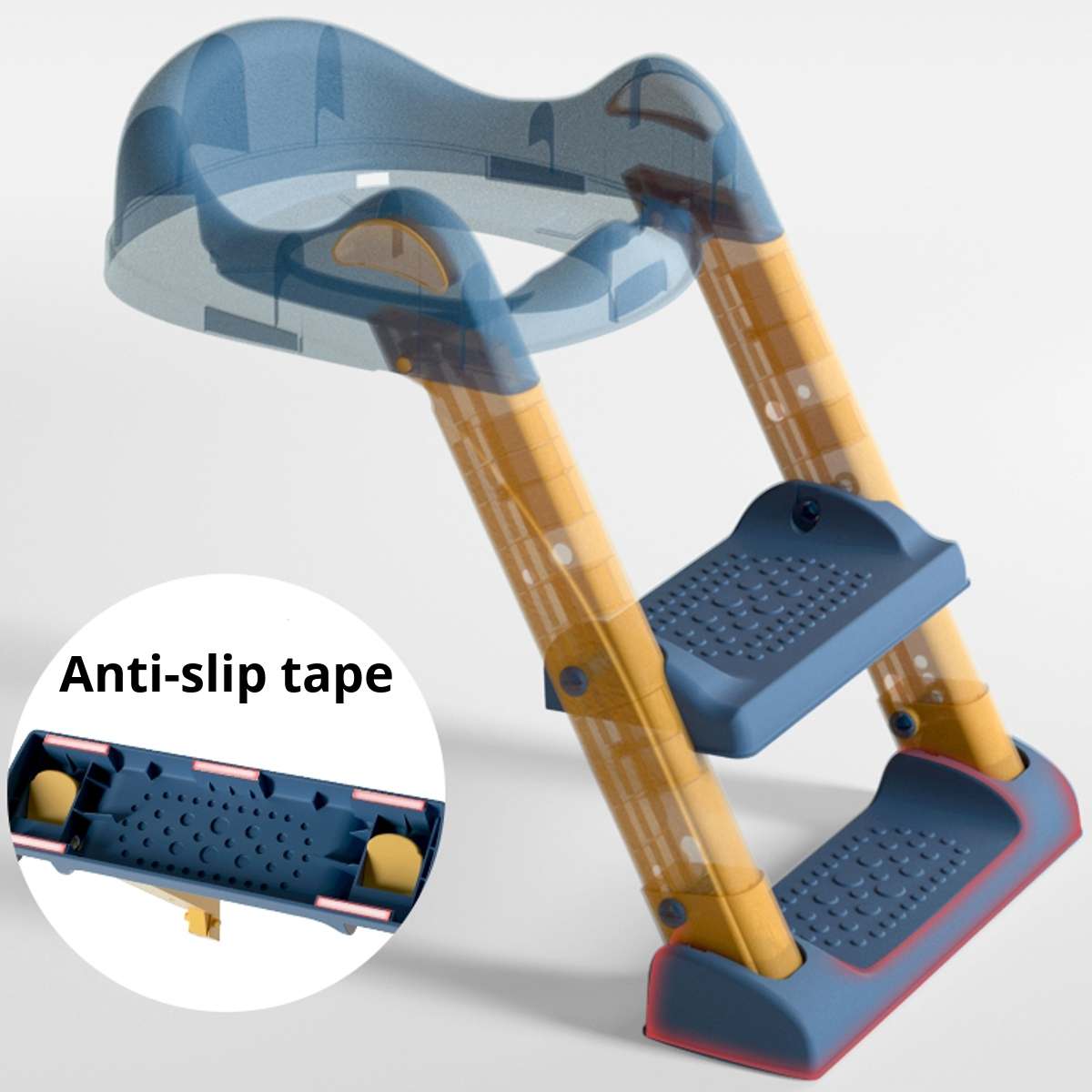 Sammenleggbar barnestol spedbarnspottesete babypotte med trinn og pute krakkestige til smålåve trygt toalettpotter