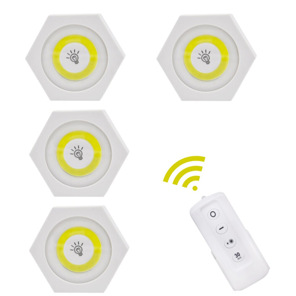 Wireless Remote Control Dimmable Night Light Decorative Kitchen Closet Staircase Aisle Bathroom Dimmable Lighting LED Lights: 01-4pcs
