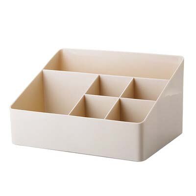 Plastic Desk Sets Desktop Storage Box For Small Objects Organizer Finishing Boxes Muti Use Home School Office Desk Set Supplies: Apricot