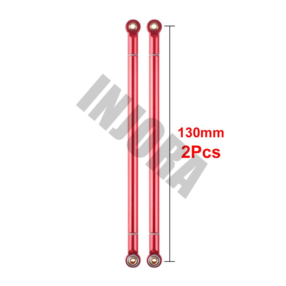 2PCS RC Car 70 80 90 100 110 120 130MM Red/Black Aluminum Alloy Link Rod for 1/10 RC Crawler Axial SCX10 D90 Upgrade Parts: 130MM Red