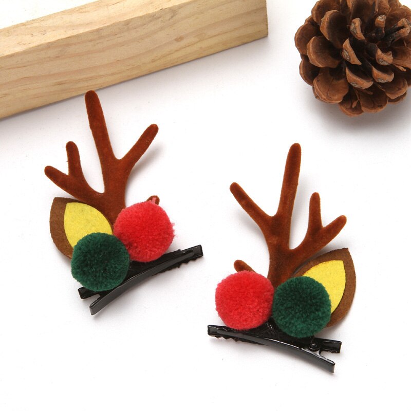 Épingles à cheveux de noël en bois de cerf, pinces à cheveux, pour enfants et adultes, accessoires de cheveux, de noël pour enfants, fournitures de fête,: Style 21