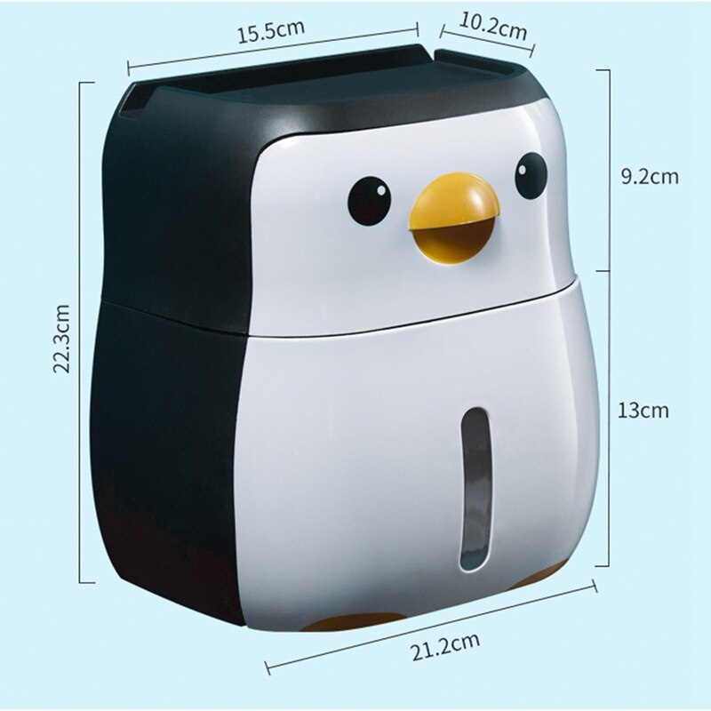 Toilet Paper Holder Penguin Free Punch Paper Roll Holder Tube Toilet Hanging Wall Roll Box Bathroom Product