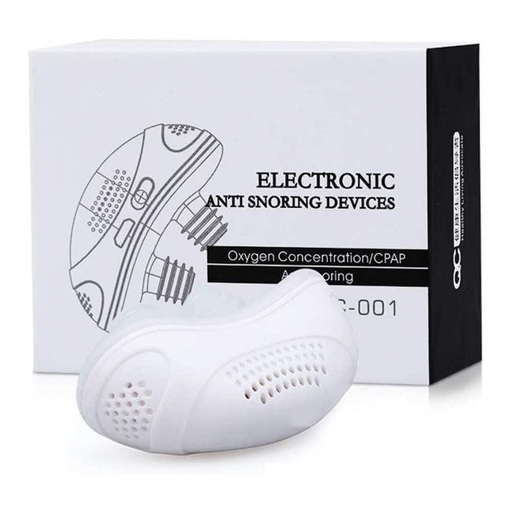 Mini appareil électrique Portable Anti-ronflement, aide à la respiration du nez, soulage les ronflements, pour un meilleur sommeil: WHITE