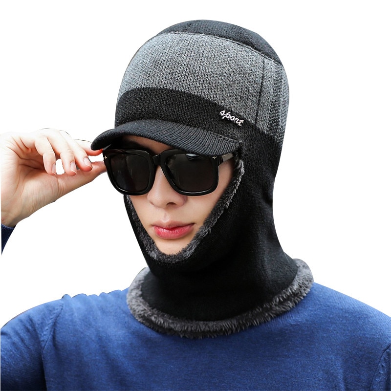 Wintermutsen voor mannen skullies muts wintermuts heren dames wollen sjaal mutsen set bivakmuts masker gorras muts gebreide muts
