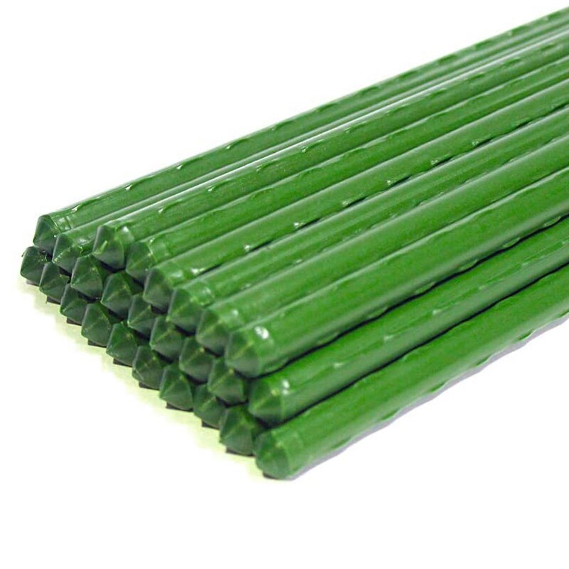 25 Pack Garden Stakes Metal Plastic Coated Plant Cage Supports Climbing for Tomatoes,Trees,Cucumber,Fences,Beans,40cm: Default Title