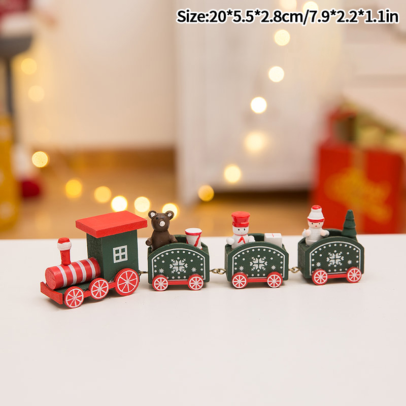 Ozdoby Świąteczne Pociąg Dekoracja Imprezowa Drewniany Mały Pociąg Boże Narodzenie 2025 Dekoracja Domu Navidad kolęda Prezenty na Nowy Rok Festiwal: Jasne