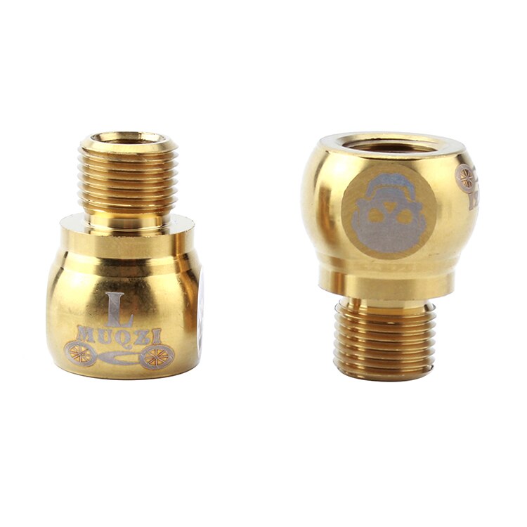 MUQZI 1 para przedłużacze pedałów dystanse ze stali nierdzewnej wydłużają śrubę akcesoria rowerowe Mtb Droga: złoto