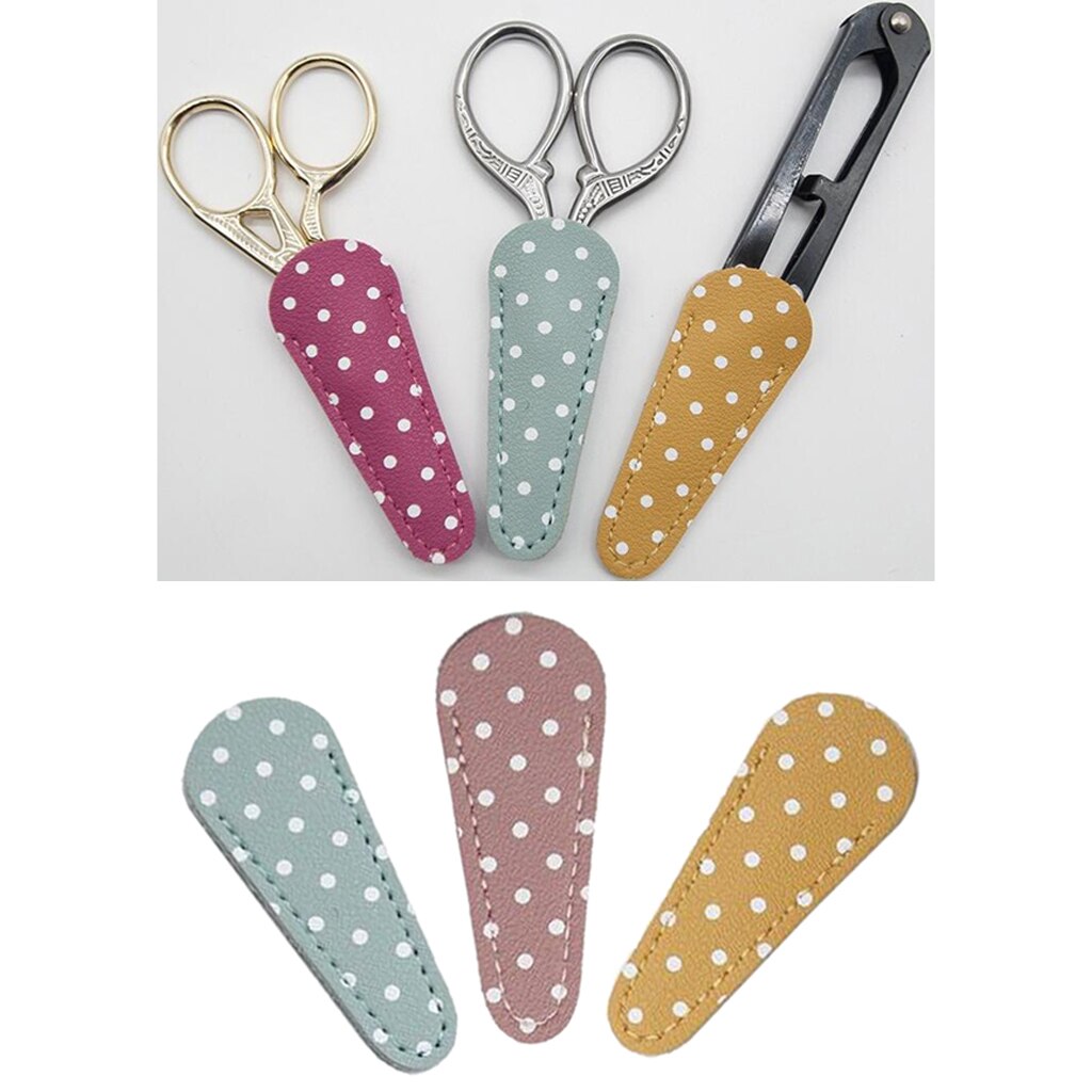 3 pièces pointillé couture ciseaux gaine sécurité ciseaux housse de protection coloré