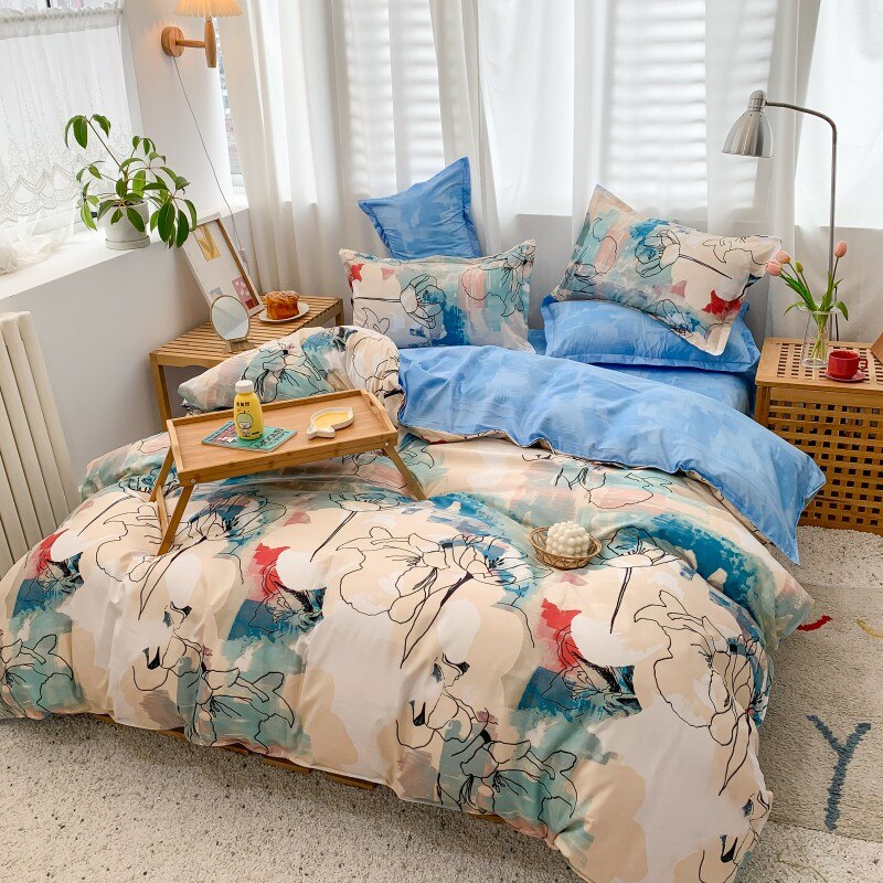 Chinese Stijl Beddengoed Set, Dekbedovertrek 200X230 Kussensloop 3 Stuks, 150X200 Dekbedovertrek, inkt Landschap Schilderen Kingsize Deken Cover
