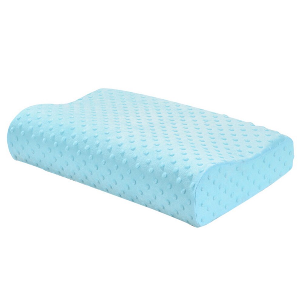 Memory Foam Kussen Bed Orthopedisch Kussen Massage Voor Slapen Nek Pijn Cervicale Bamboe Bed Kussens: blue