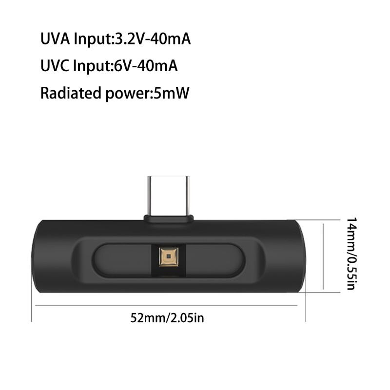 Przenośna dezynfekcja UVC światło UV LED USB do telefonu komórkowego C interfejs wtyczka zasilania ręczna sterylizacja