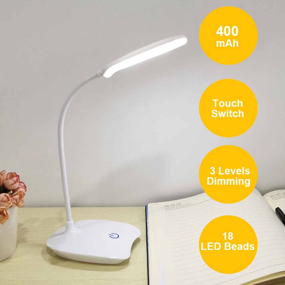 Led Bureaulamp Opvouwbare Dimbare Touch Control DC5V Usb Aangedreven Tafel Night Light Reading Studie Diu