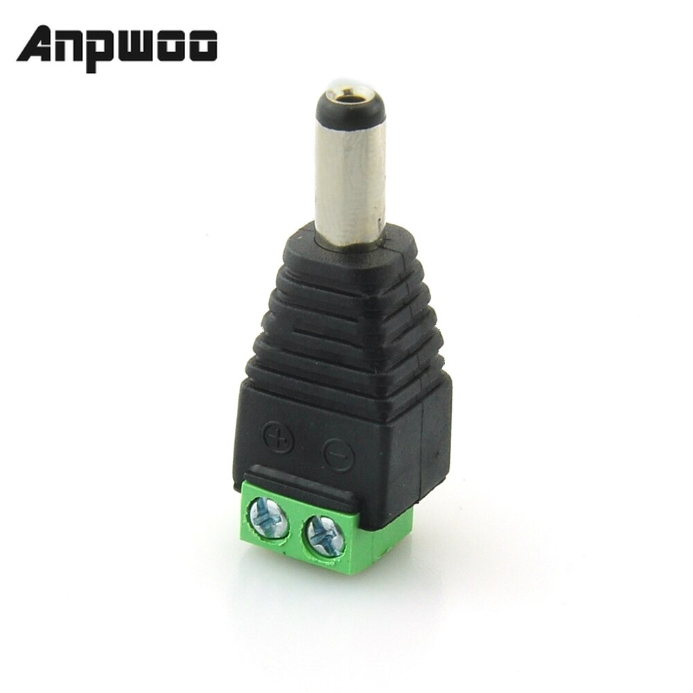 Anpwoo 10x Dc Mannelijke 2.1X5.5Mm Jack Plug Adapter Connector Voor Cctv Camera