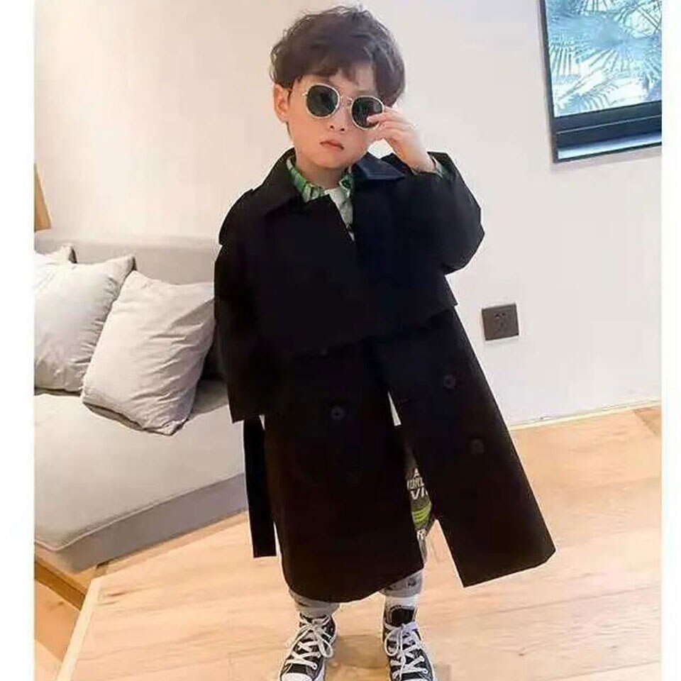 Goedkope 2022 Lente Jongens Windjack Uitloper Lange Mouwen Turn-Down Kids Jassen Voor Jongen 3-12Yrs Jongens Kleding 2 Kleuren