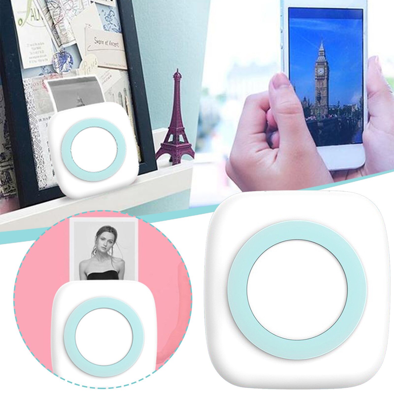 Thermal Portable Bluetooth Printer 57mm Mini Pocket Photo Printer Portable Mobile phone Photo Printer For Mobile Phone