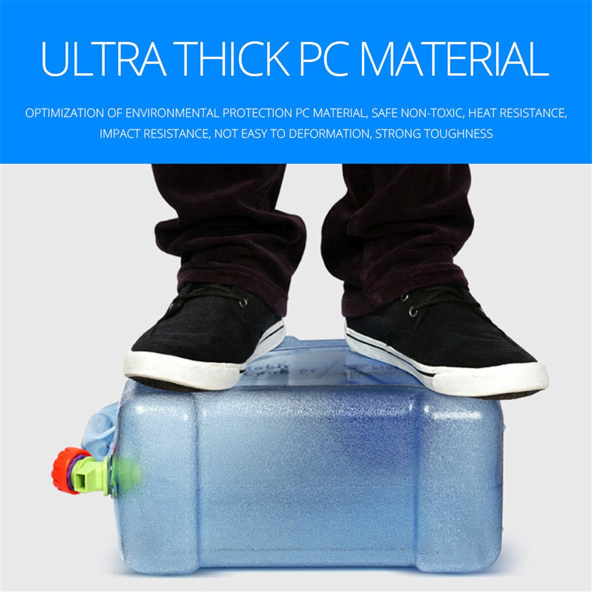 12/18/22L Food Grade PC Water Container Outdoor Large Capacity Water Bucket Hiking Camping Water Tank With Faucet