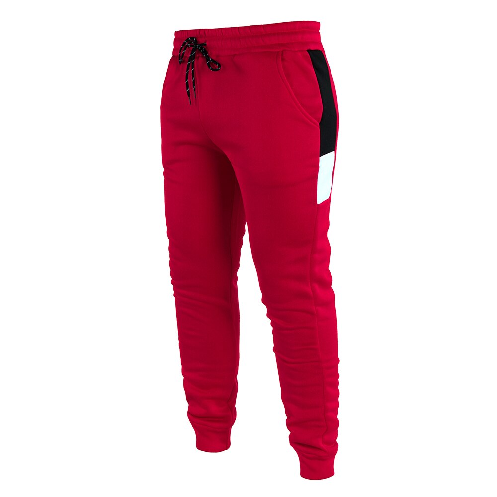 Winter wollen hoodie heren elastisch casual baggy gevoerd trainingspak decolleté harem heren plus size broek: Ik / Rood