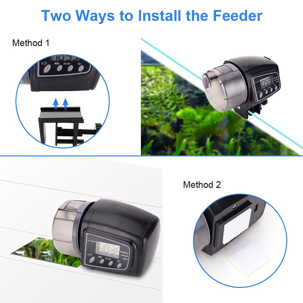Adjustable Automatic Aquarium Timer Auto Fish Tank Pond Food Feeder Feeding with LCD Aquarium Tank Automatic Fish Feeder