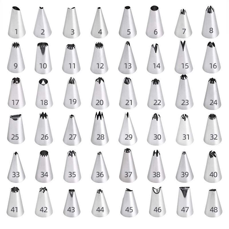 48 Stks/set Rvs Icing Piping Nozzles Pastry Tips Set Cake Monden Diy Cake Decorating Gereedschap Keuken Bakken Accessoires: 36 pcs