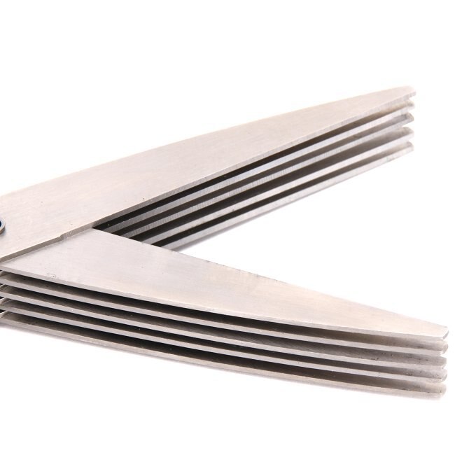 1pc Stainless Steel Scissors /5 Layer Scissors Multifunctional Onion Noodles Laver Broken Kitchen Scissors