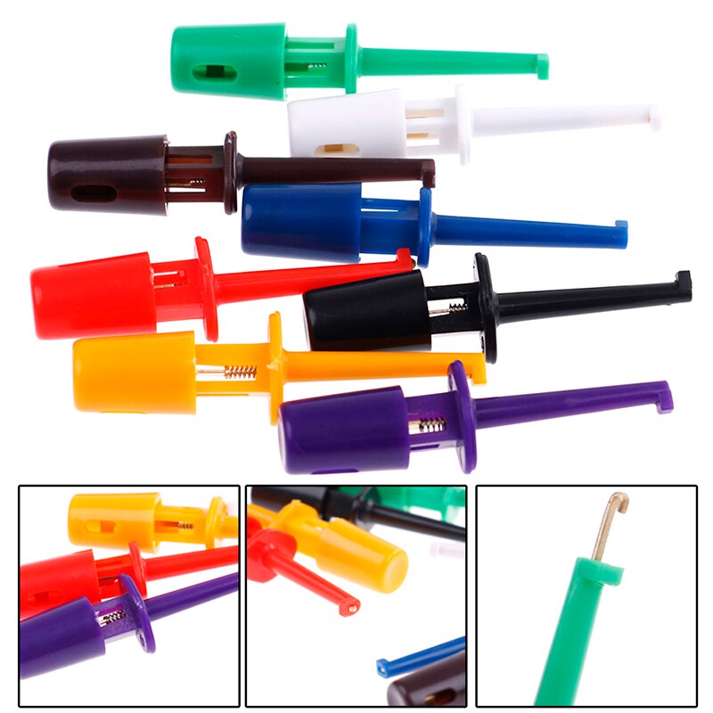 5 color Multimeter Part Colorful Electrical Testing Hook Clip Grabber 2 Test Probe SMT / SMD Round Colored Single HookTest Clip