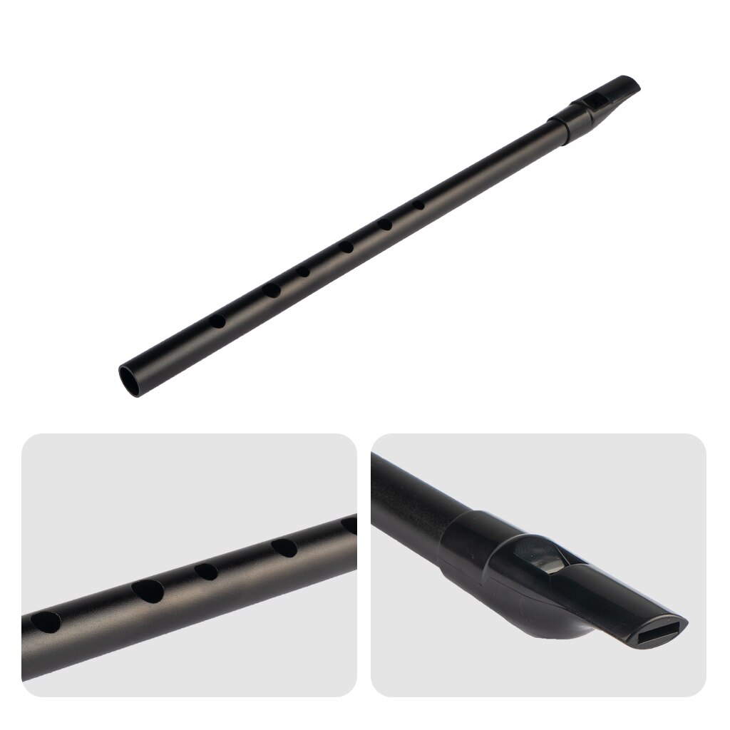 NAOMI 'D' Irish Tin Penny Whistle Fipple Flute In Black Aluminum Alloy Tube w/ Plastic Mouthpiece Best Clear Sound