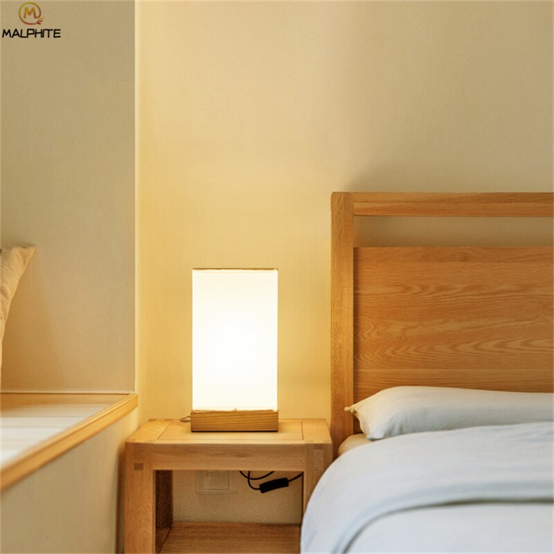 Lámpara de mesa de madera nórdica moderna sala de estar dormitorio lámparas de noche Mesa hogar niños habitación decoración iluminación lámpara Aparato de madera luminarias