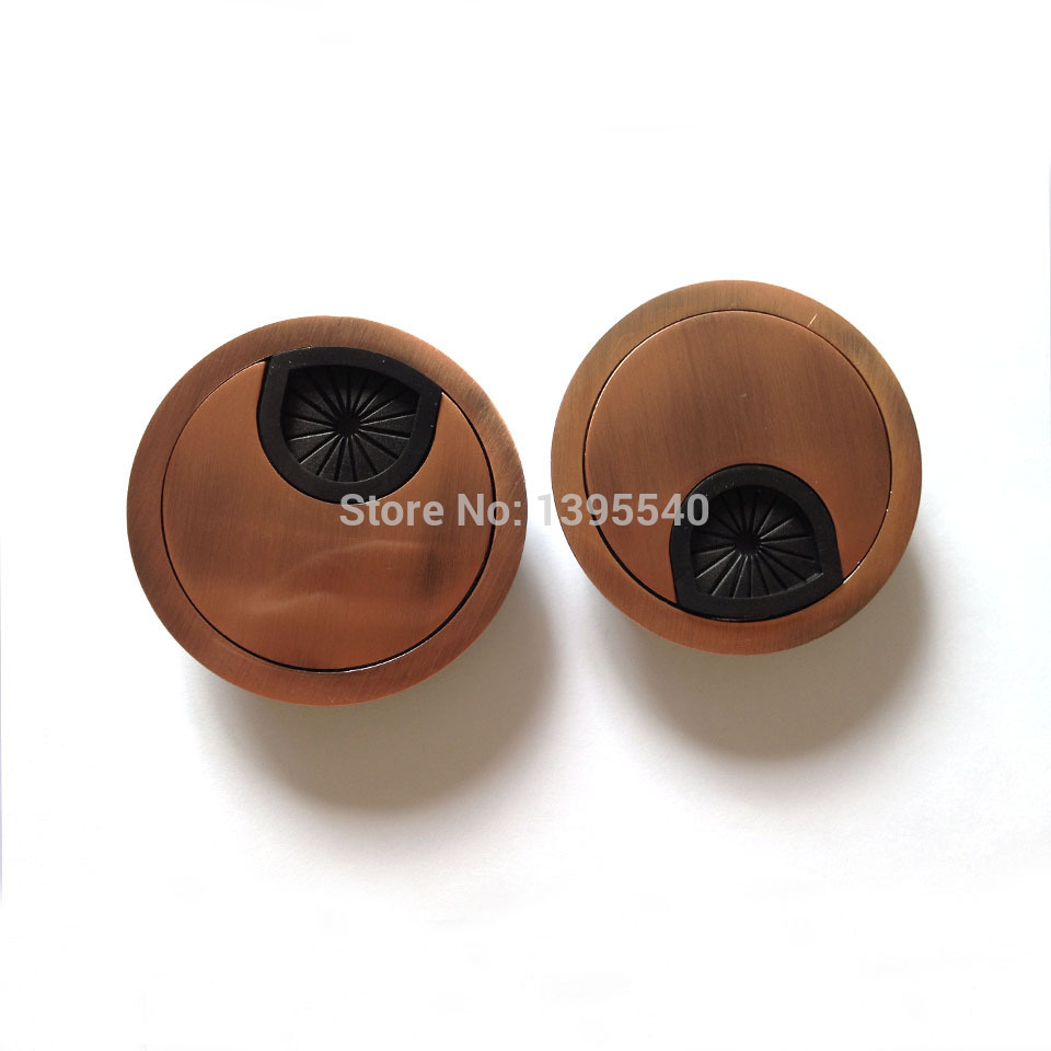Copper Computer desk line hole cover Grommet Desk Table Cable Tidy Outlet Port Surface Wire Hole Cover Switch Plates Cabin