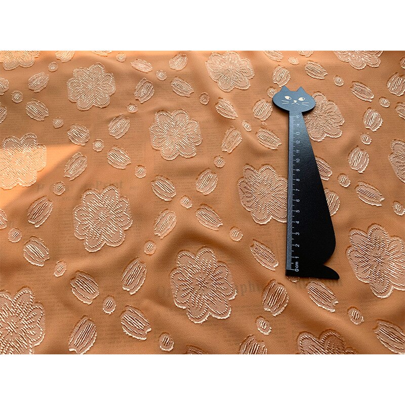 Tela de gasa elástica de cuatro lados para mujer, tejido de flores de corte jacquard DIY, de Hanfu, novedad