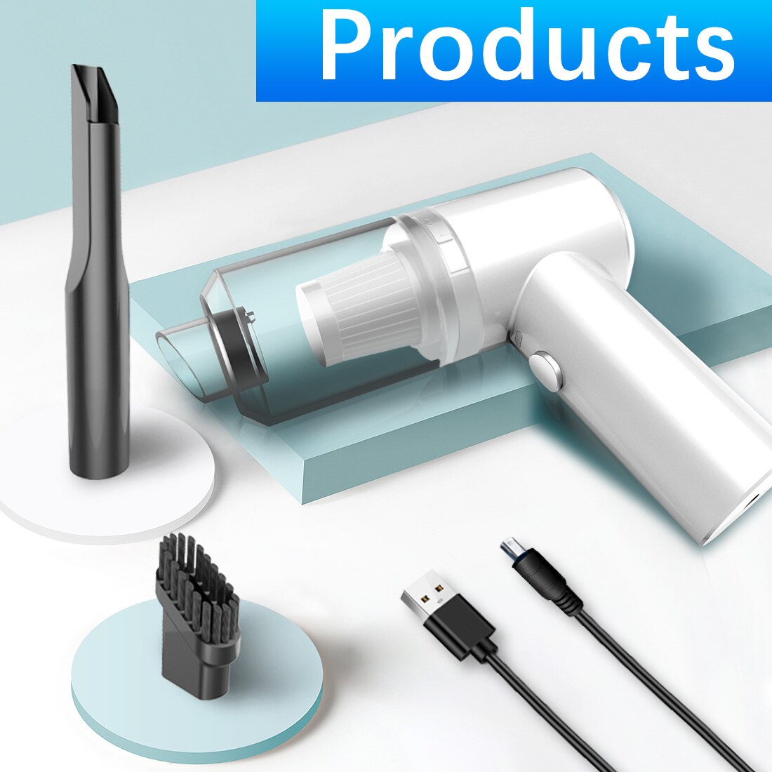 Wireless Car Vacuum Cleaner 4500pa/5000pa Handheld Portable Mini Wet/Dry Auto Vacuum Cleaner for Car Interior & Home Cleaning