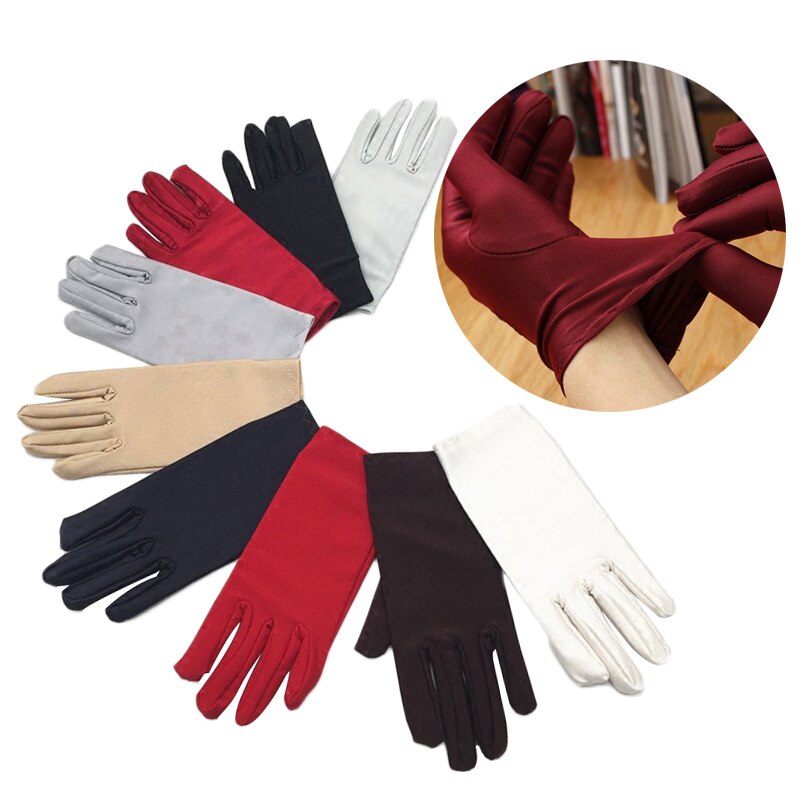Women Protective Glooves Summer Gloves Men Women Spandex Gloves Ceremonial Gloves Smooth Stretch Solid Elbow Unisex