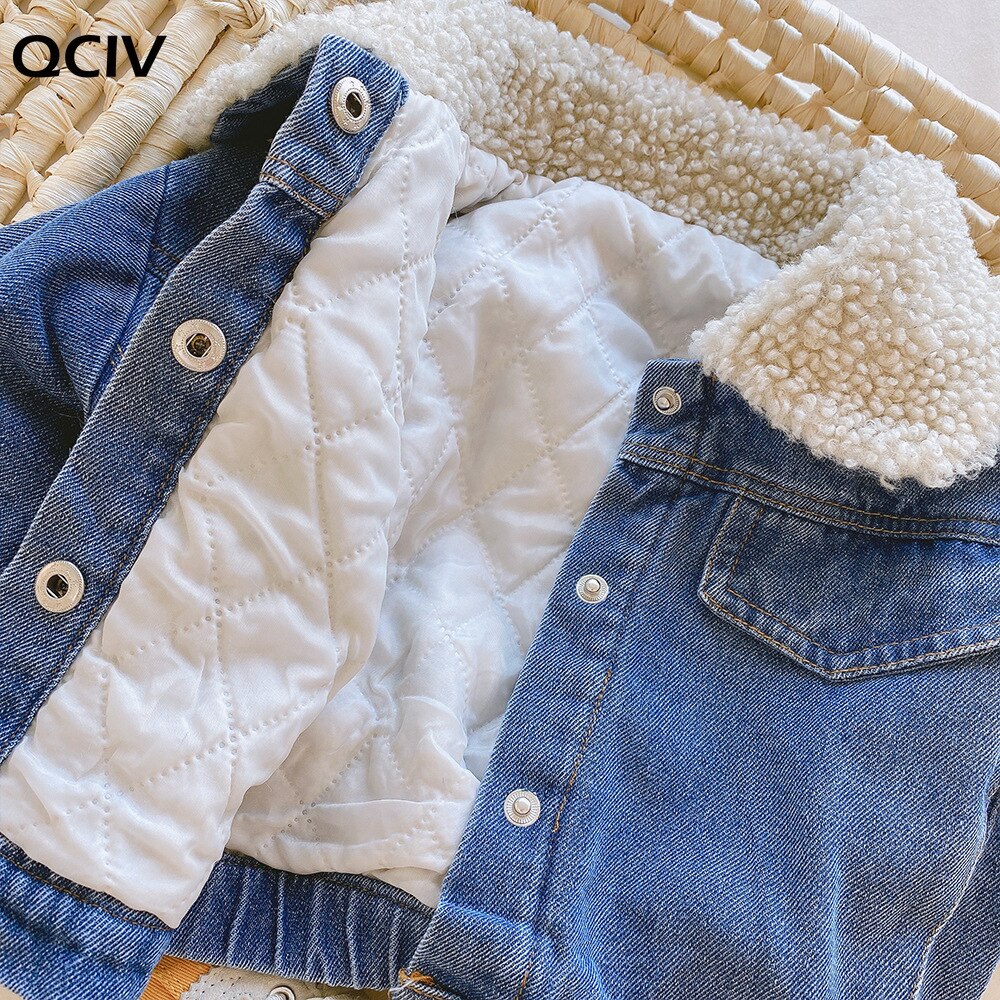 Nova primavera inverno crianças denim jaqueta bebê meninos meninas casaco quente moda crianças outerwear roupas do bebê da criança